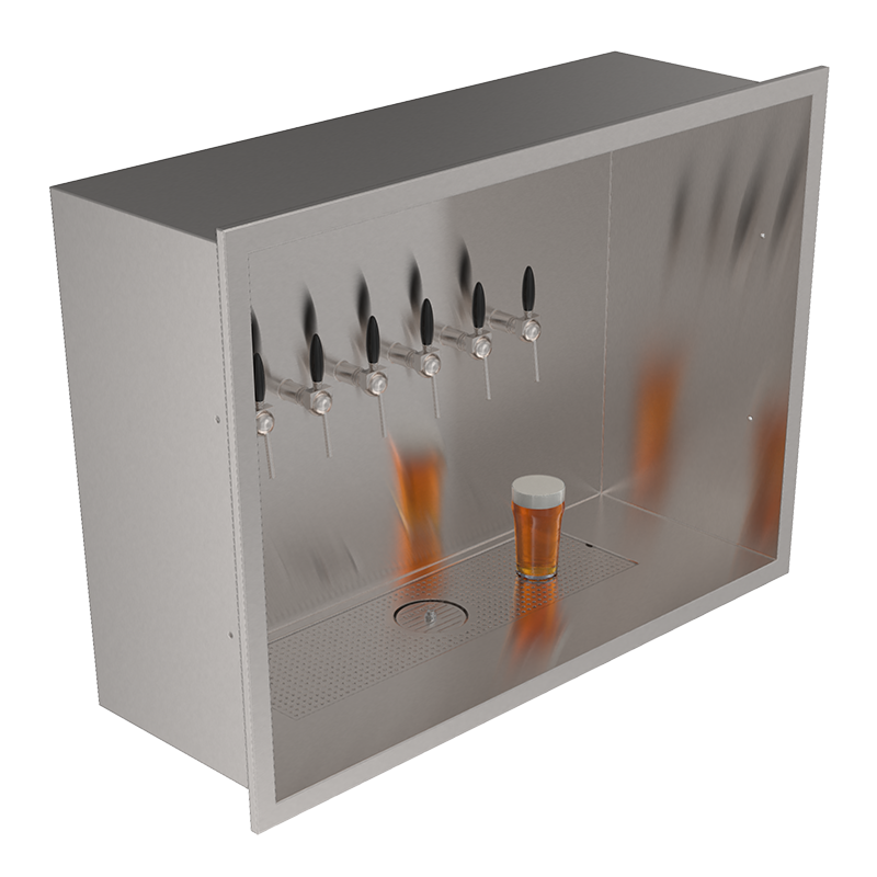 Beer Wall 6 taps for wall embedding