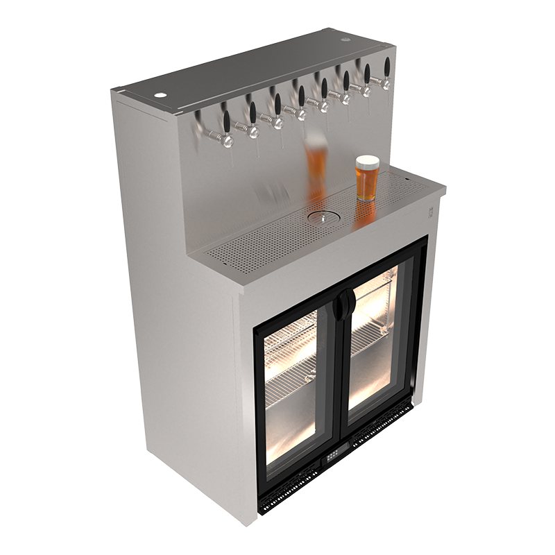 Beer Wall furniture with 8 taps and space for refrigeration