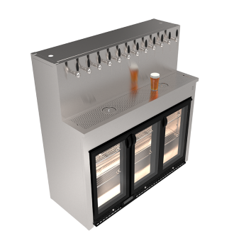 Beer Wall furniture with 12 taps and space for a refrigerator