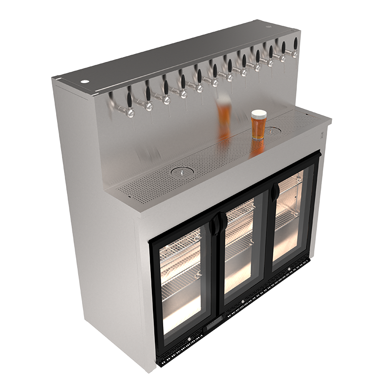 Beer Wall furniture with 12 taps and space for a refrigerator