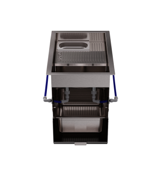 Rinse shaker with solid-liquid separator module