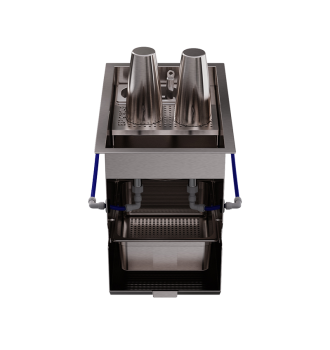 Rinse shaker with solid-liquid separator module