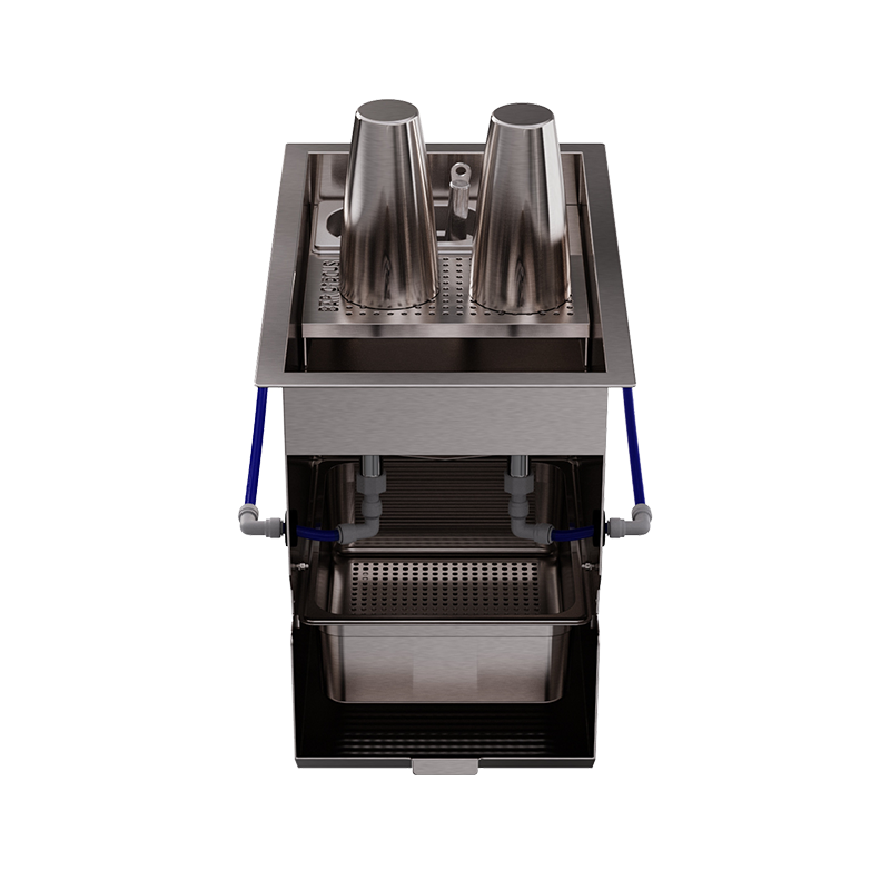 Rinse shaker with solid-liquid separator module