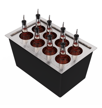 Insulated bin for 8 bottles 25L