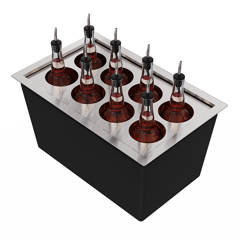 Insulated bin for 8 bottles 25L