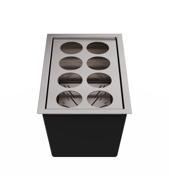 Insulated bin for 8 bottles 25L