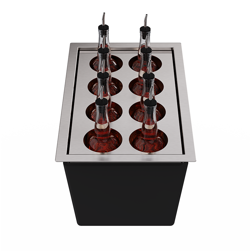 Insulated bin for 8 bottles 25L