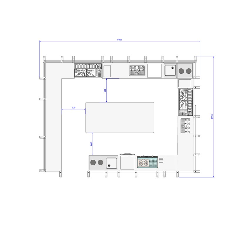 CASSIOPEIA central bar counter