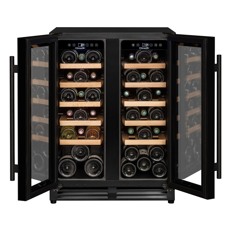 Built-in wine cellar with 2 doors, 40 bottles