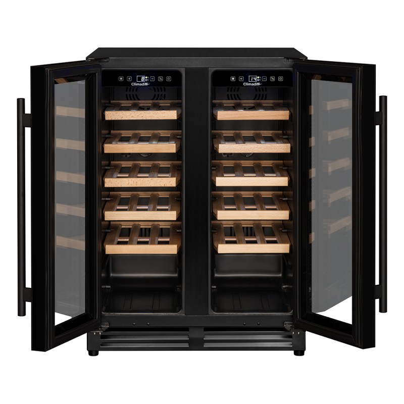 Built-in wine cellar with 2 doors, 40 bottles