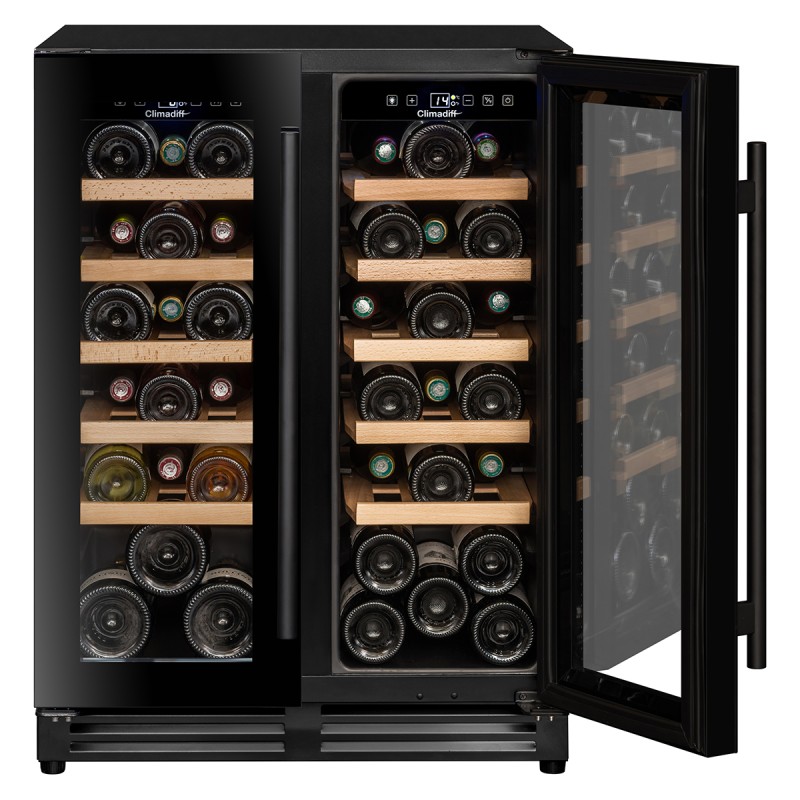 Built-in wine cellar with 2 doors, 40 bottles