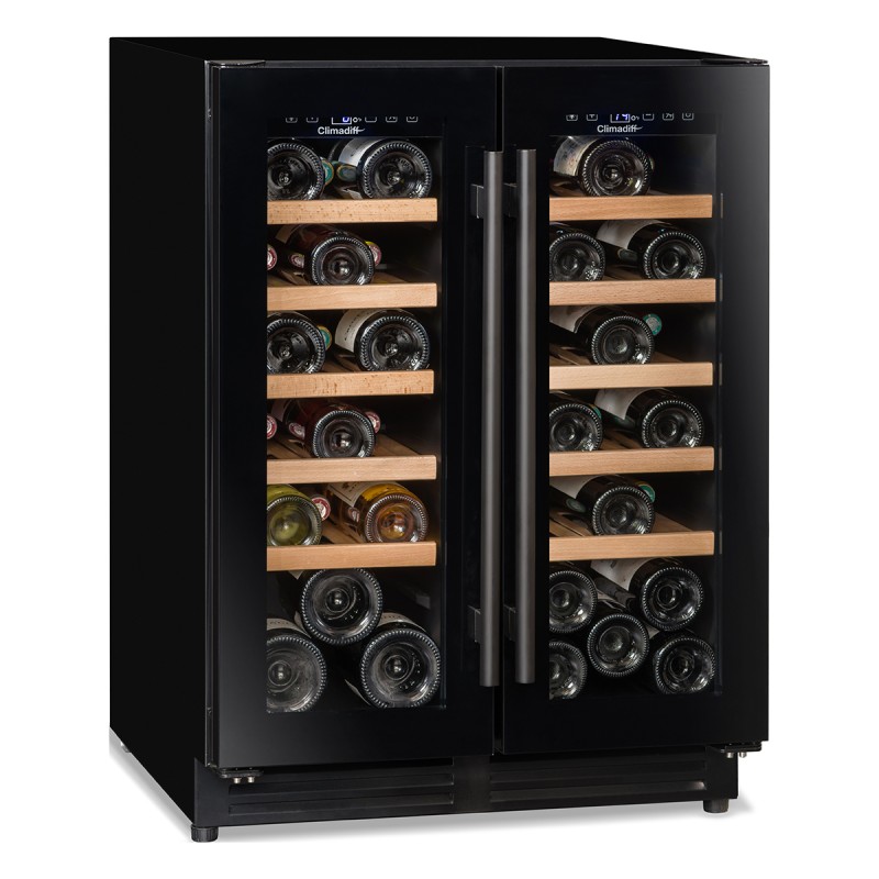 Built-in wine cellar with 2 doors, 40 bottles