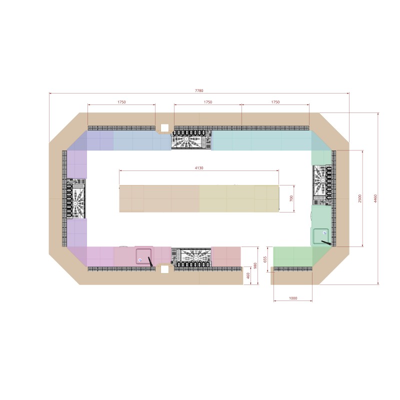 Grand bar ERAKIS with its cocktail stations