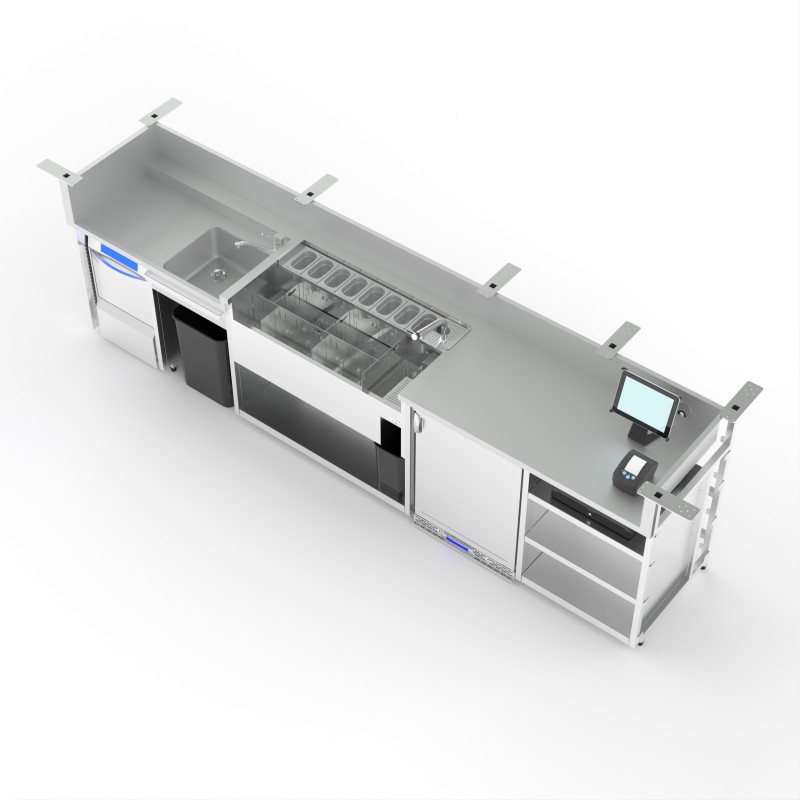 Linéaire efficace avec sa station cocktail.