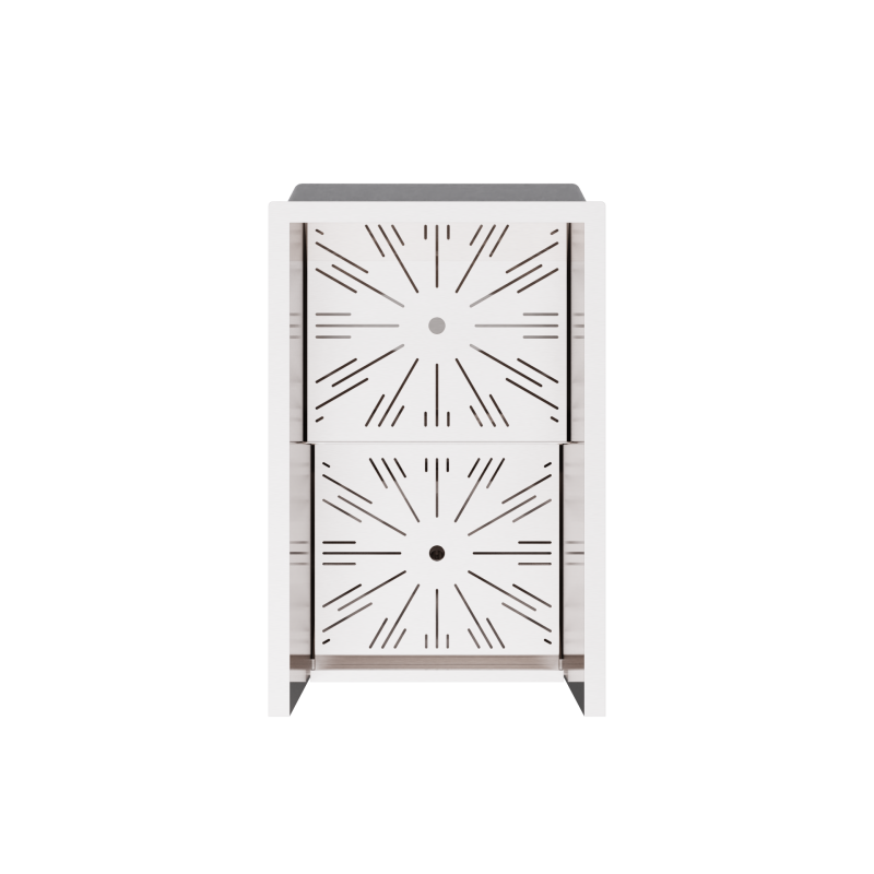 Lateral speedrack for 15 upright bottles with ice compartment