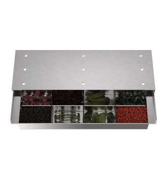 Spice drawer under bar counter