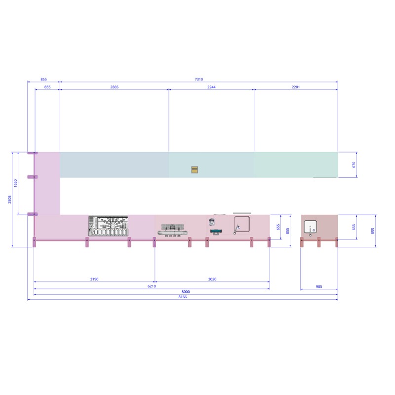 Very large U-shaped MENSA bar