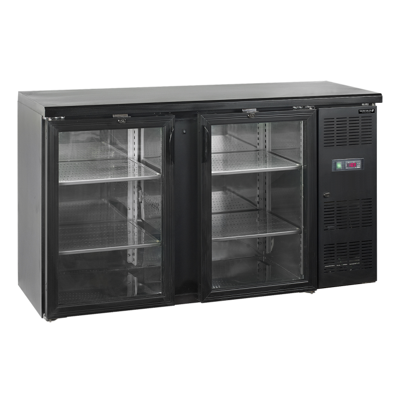 Back bar with 2 glass doors, 277 L
