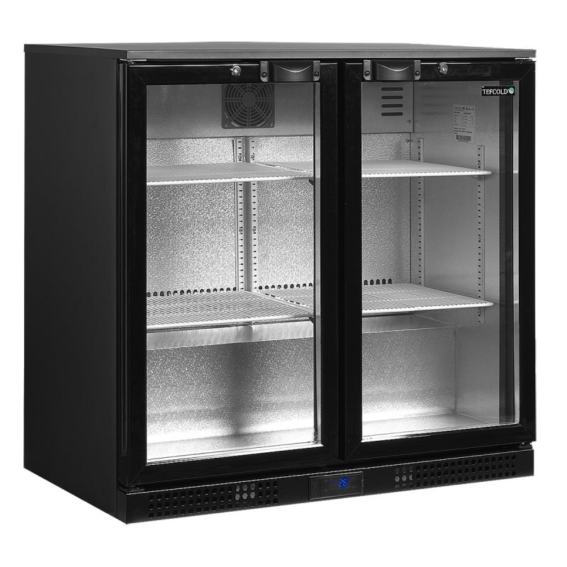 Back bar with 2 glass doors, 182 L