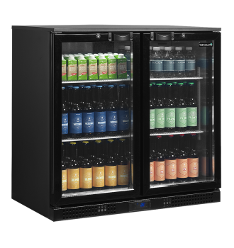 Back bar with 2 glass doors, 182 L