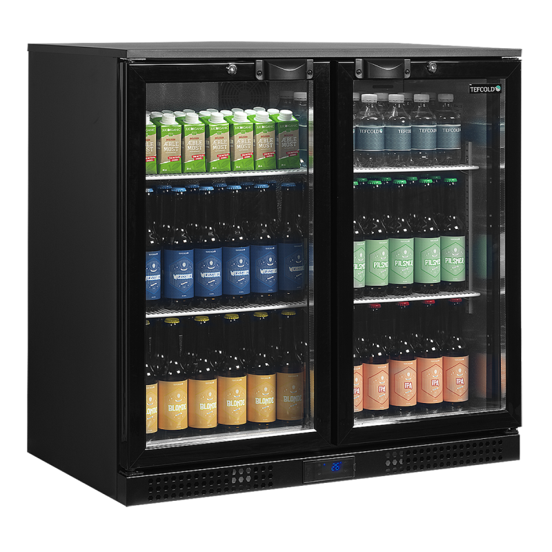 Back bar with 2 glass doors, 182 L