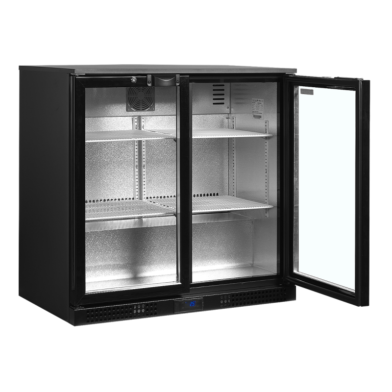 Back bar with 2 glass doors, 182 L
