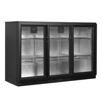 Back bar with 3 glass doors...