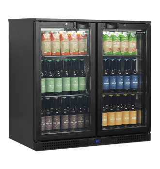 Back bar with 2 glass doors, 182 L