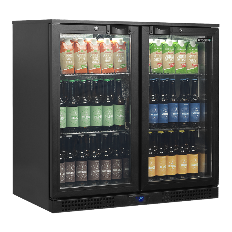 Back bar with 2 glass doors, 182 L