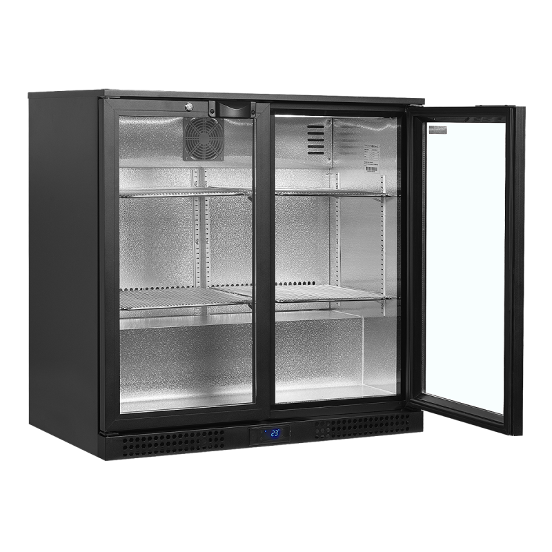 Back bar with 2 glass doors, 182 L