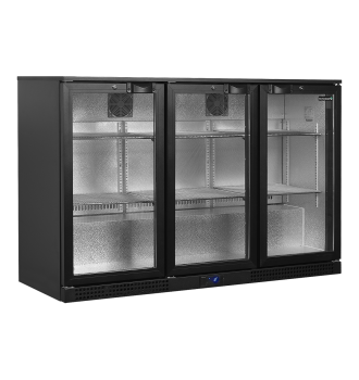 Back bar with 3 glass doors...