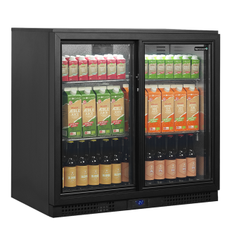 Back bar with 2 glass doors, 182 L