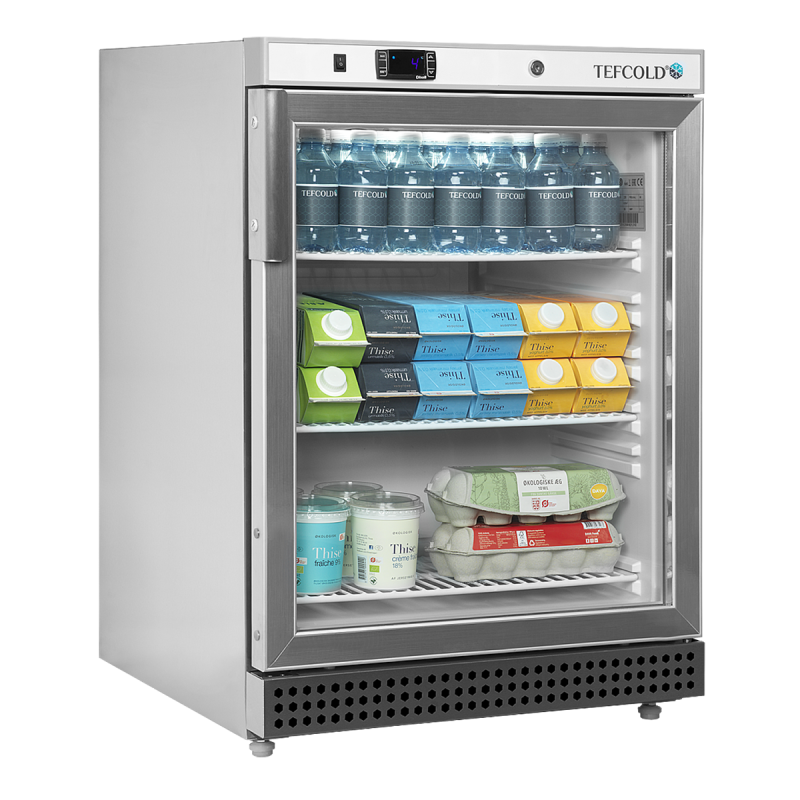 Glazed refrigerator 1 door 119 L