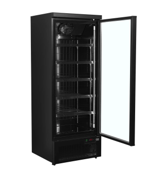 Vertical glass door freezer 390 L