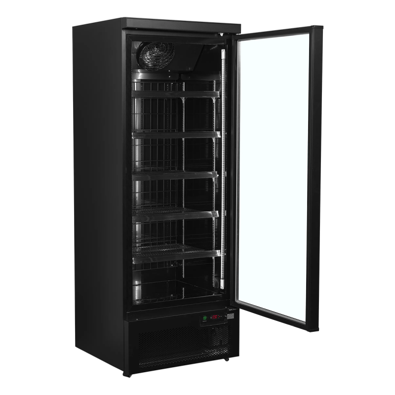 Vertical glass door freezer 390 L