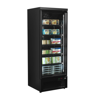 Vertical glass door freezer 390 L