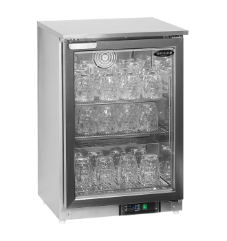 Glass freezer with 1 heated...