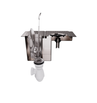 Sink rinse shaker and compact pitchers