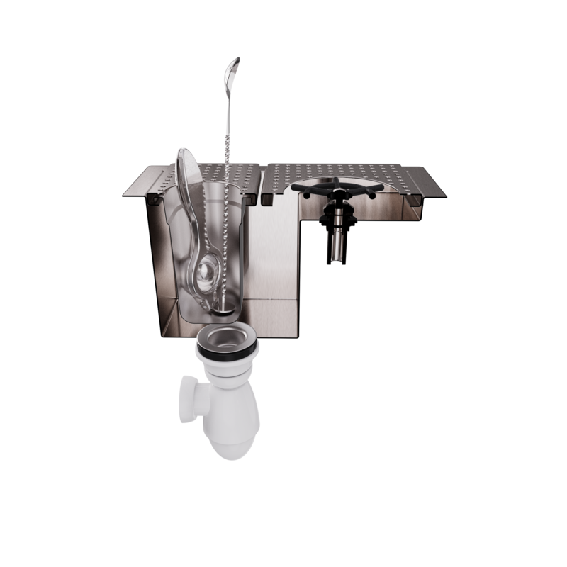 Sink rinse shaker and compact pitchers