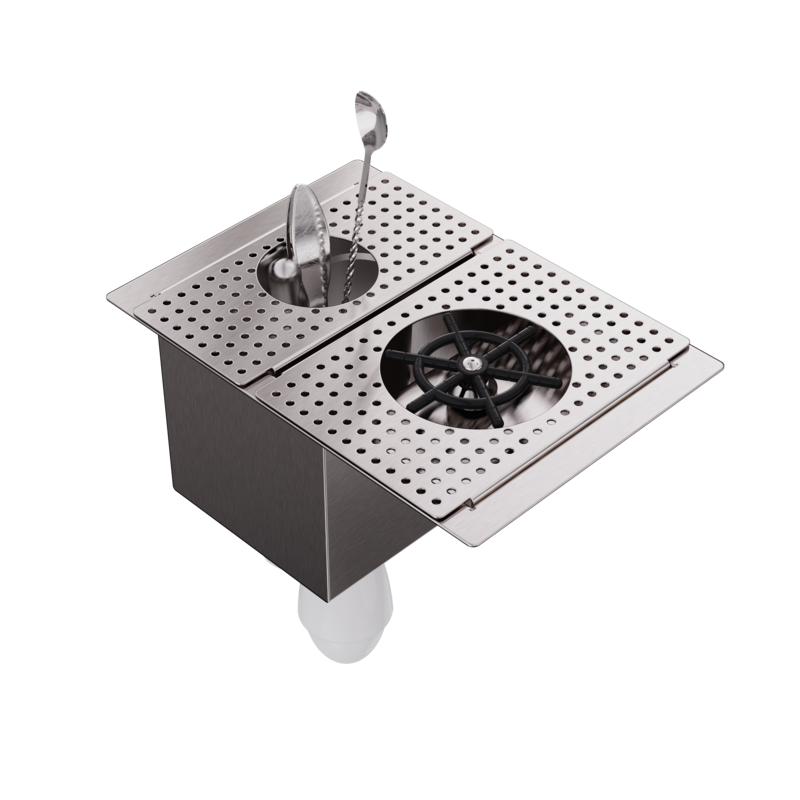 Sink rinse shaker and compact pitchers