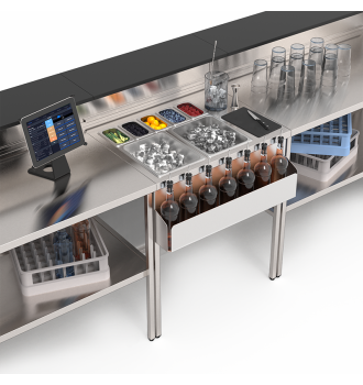 Station cocktail bac gastronorme 77 cm, bar mobile Éos