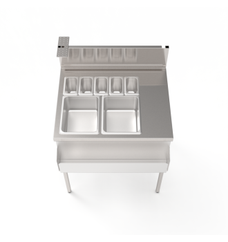 Station cocktail bac gastronorme 77 cm, bar mobile Éos