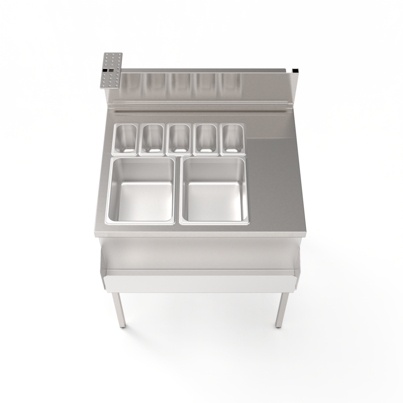 Station cocktail bac gastronorme 77 cm, bar mobile Éos