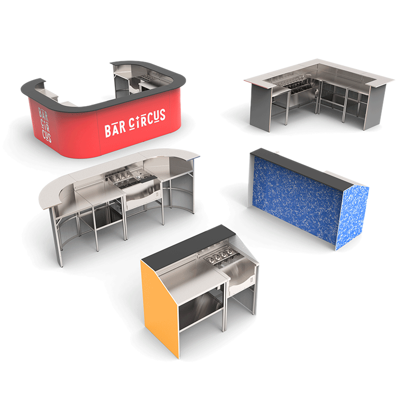 Standard cocktail station 77 cm, Éos mobile bar