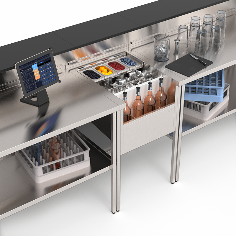 Standard cocktail station 52 cm, Éos mobile bar