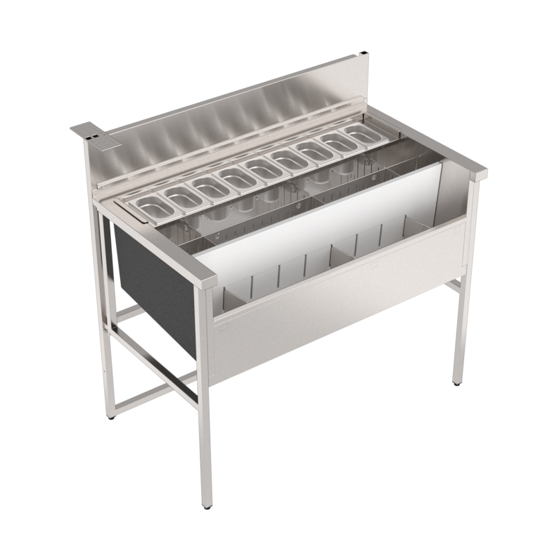 Station cocktail standard 114 cm, bar mobile Éos