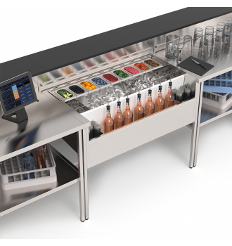 Station cocktail standard 114 cm, bar mobile Éos