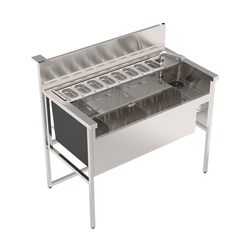 Station cocktail premium 114 cm, bar mobile Éos