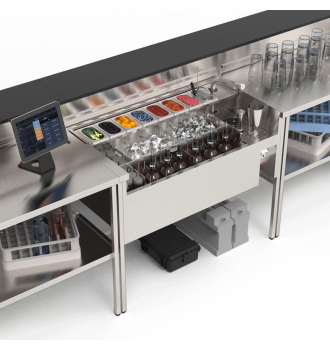 Station cocktail premium 114 cm, bar mobile Éos