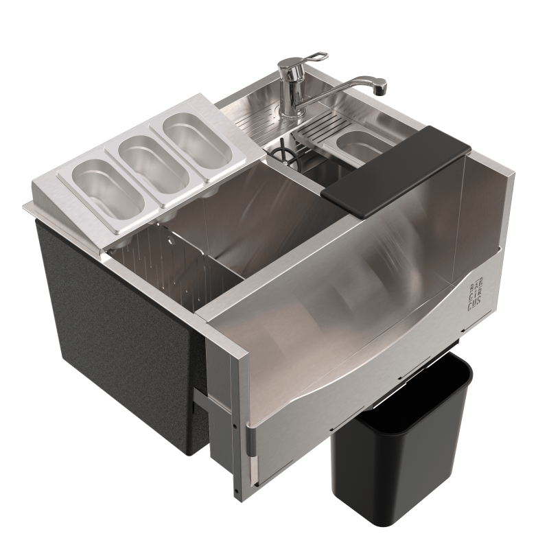 50L cocktail station with liquid-solid separator "Take out"